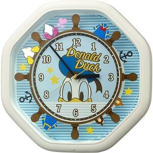 リズム【RHYTHM】ディズニー ドナルドダック 掛け時計 からくり時計 Disneyソング4曲入り 白 4MH441MC03 小売価格￥27,500(税込)