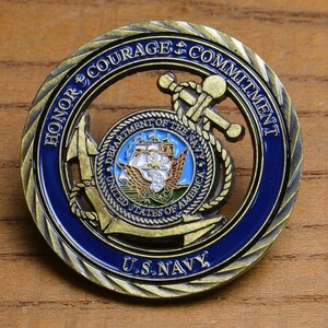 チャレンジコイン 紋章 アメリカ海軍省 記念メダル Challenge Coin 記念コイン 米軍 DoN U.S.NAVY