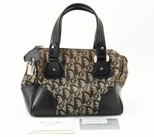 1円 Christian Dior クリスチャンディオール トロッター レザー ミニハンドバッグ ミニボストンバッグ CDロゴ 02-BO-0055 24-1275