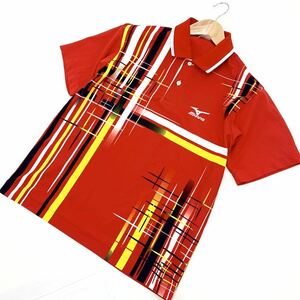  ■ミズノ MIZUNO 半袖シャツ バドミントン 卓球 Sサイズ ポリシャツ スポーツウェア レッド 赤■CJ38