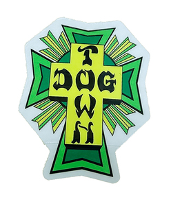 Dogtown Skateboards (ドッグタウン) ステッカー シール Sticker DT 80s Cross Logo 2 Green スケボー SKATE SK8 スケートボード