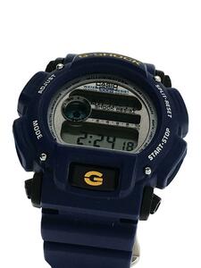 CASIO◆腕時計/アナログ/ラバー/GLD/BLU/DW-9052-2