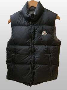 ●モンクレール MONCLER ダウンベスト ジレ リバーシブル 黒 グレー