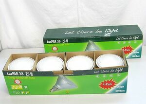 【さき223】未使用 LuxPAR38 20W Spot Reflector Light Bulbs 電球型蛍光ランプ 8個セット 電球色 家庭 店舗 リフレクター ライト 電球