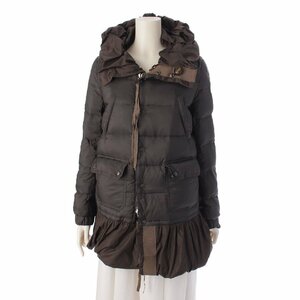 【モンクレール】Moncler　SERINA セリナ リバーシブル フリル フード ダウンコート カーキ 00 【中古】【正規品保証】195669