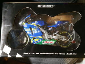 新品未展示 1/6 HONDA RC211V Telefonica Movistar 2003 Sete Gibernau ミニチャンプス MINICHAMPS 絶版 当時物