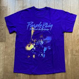 プリンス Prince パープル・レイン Purple Rain フォトプリント 公式 Tシャツ 紫 ブラックミュージック バンドTシャツMTV 80s 90s Lサイズ