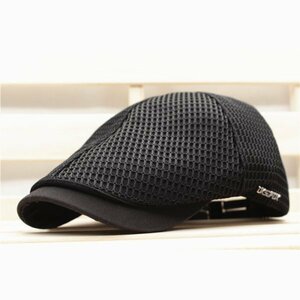 ハンチング帽子 通気 ツバ生地切り替え 格子メッシュキャップ キャスケット帽 56㎝～59㎝ メンズ ・レディース BKトレンド HC79-1