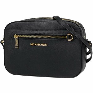 マイケルコース Michael Kors ロゴ ショルダーバッグ レザー ブラック レディース 【中古】