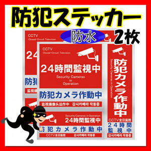 防犯ステッカー ドーム型 セキュリティーステッカー 防犯対策 防犯シール 2枚