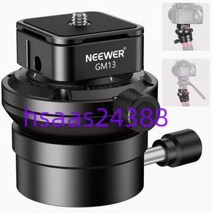  NEEWER 三脚レベリングベース (55mm) アルミ製 1/4"クイックリリースプレート 最大荷重22lb/10kg GM13 