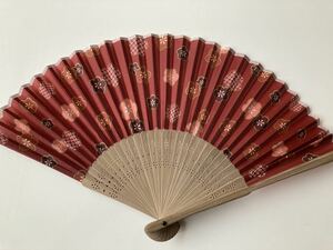 中古品　和風扇子　梅柄　