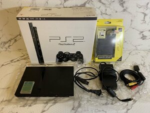 ※○H294C/PlayStation2 SCPH-70000 本体 コントローラーなし 外箱・マルチタップ付 SONY 薄型PS2/1円～