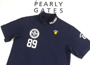 ★美品★PEARLY GATES パーリーゲイツ / PG89 ニコちゃん 半袖 モックネックシャツ / サイズ４