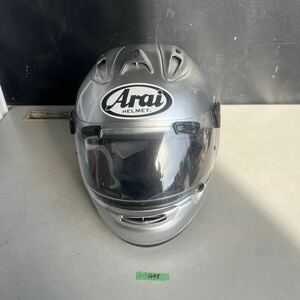 x G48 100サイズ発送　 Arai HELMET アライ ヘルメット RX-7 Peripherally Belted シルバー 中古　サイズ57.58CM