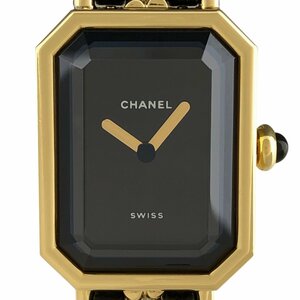 シャネル CHANEL プルミエール Lサイズ H0001 腕時計 SS レザー クォーツ ブラック レディース 【中古】