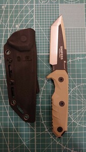 HX OUTDOORS MERCENASIES TACTICAL KNIFE /HXタクティカルナイフ、 フルタング 7C17MOV鋼製 カイデックス サバイバルナイフ/DEカラー
