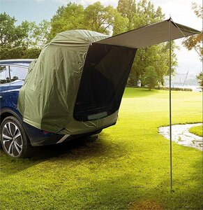 車中泊 車連結テント トランクテント キャンプ UVカット防水 耐風 簡単設置 キャンプ アウトドア グリーン 205gr