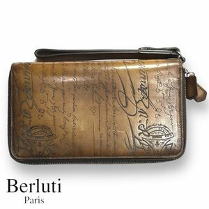 正規品 Berlut ベルルッティ TALI スクリット カリグラフィ ダブルジップ レザーオーガナイザー ロングウォレット トラベル　バッグ財布