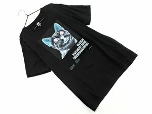 Design Tshirts Store graniph デザインTシャツストアグラニフ 猫 プリント カットソー sizeSS/黒 ■◆ ☆ eea9 レディース