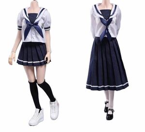 1/6スケール 女性フィギュア衣装　学生服　セーラー服　2タイプあり　制服　ミニスカート　フルセット　女子高生　JK