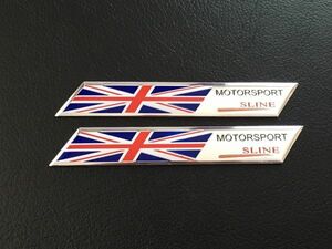 送料無料 2枚セット イギリス 国旗 アルミ ステッカー MINI ミニ ジャガー ランドローバー ベントレー ロータス 車 バイク シール