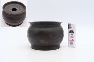 銅製 建水 錫製 蓋 茶こぼし 在銘 茶道具 水盂 銅器 時代物 古美術 香炉 煎茶道具 骨董品 唐物
