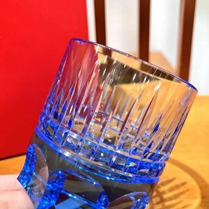 Baccarat HARMONIE ウイスキーグラス　 ロックグラス◆クリスタルガラス◆バカラBOX付◆ブルー