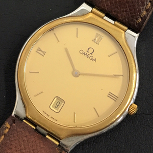オメガ デイト クォーツ 腕時計 未稼働品 ゴールドカラー文字盤 メンズ ファッション小物 未稼働品 OMEGA
