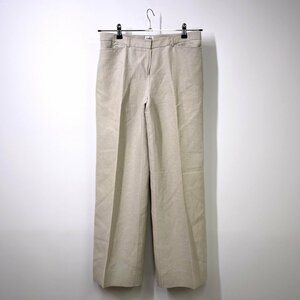 【国内正規品 レディース】ARMANI COLLEZIONI アルマーニ リネン シルク スラックス 40 グレー コレッツォーニ パンツ 麻