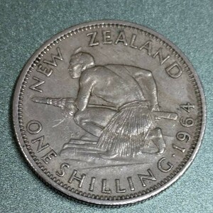 ニュージーランド コイン 硬貨　1シリング　1964年　φ23.5mm　
