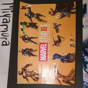 【1円スタート】稀少 店舗促販用 MARVEL STUDIOS 10 YEARS 年代不明 ポスター B4サイズ 当時物 非売品 マーベル アメコミ 映画