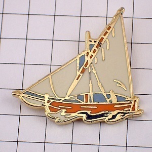 ピンバッジ・白い帆の船◆フランス限定ピンズ◆レアなヴィンテージものピンバッチ