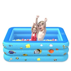 子供用プール 210x135x55cm マリンフィッシュ 家庭用 ビニールプール 暑さ対策 漏れ防止 水遊びに大活躍