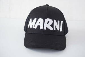 マルニ/MARNI*帽子/キャップ*黒/ブラック*ロゴ* サイズ調整可能