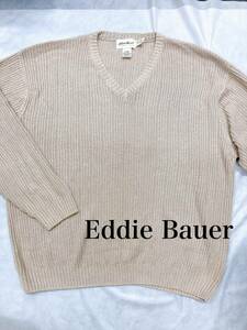 【06】Eddie Bauer エディーバウアー ニット セーター サイズXL ベージュ メンズ トップス