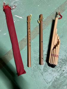 4点セット　タイ　笛　ウォット、クルーイー ピーナン タイの縦笛　民族楽器　楽器　管楽器