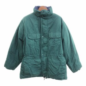 90年代 Eddie Bauer エディーバウアー RIDGE LINE ダウンジャケット 防寒 アウトドア グリーン (メンズ L) 中古 古着 p5740