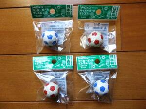 希少・新品・未開封／サッカーボール　消しゴム　4個／イワコー　日本製　ケシゴム ERASER