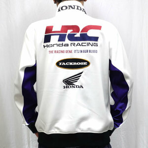 HONDA×JACK ROSE HRC フルジップジャージ 533502 ホワイト L アメカジ バイク レース WGP モータースポーツ ホンダ×ジャックローズ