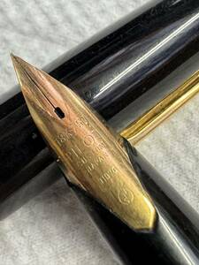 中古◆パイロット 万年筆 エリート ブラック ペン先18K 750 PILOT インク無し　ジャンク