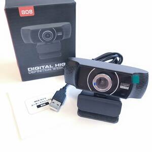 「一円スタート」Webカメラ 約200万画素 USB有線 1080P ブラック B08「1円」AKI01_2013
