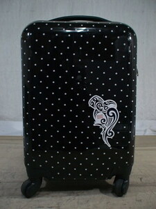 3428　黒×白ドット TSAロック付　スーツケース　キャリケース　旅行用　ビジネストラベルバック