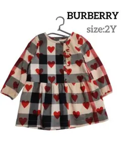 BURBERRY バーバリー チルドレン ハート ワンピース 2Y メガチェック