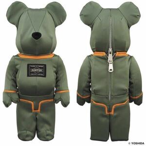 【新品】BE@RBRICK PORTER 400% TANKER SAGE GREEN ベアブリック MEDICOM TOY ポーター 吉田カバン 緑 グリーン メディコムトイ タンカー