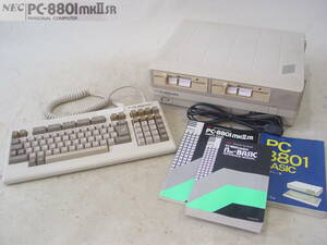 ★未使用？ NEC PC-8801 mkⅡ SR キーボード マニュアル2冊 ライブラリ PC8801 BASIC 付 mk2 SR ジャンク