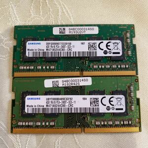 SAMSUNG DDR4 19200 1RX16 PC4 2400T 4GBX2枚セット(8GB)