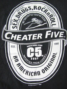 N451＊90s ビンテージ　USA製 cheater five チーターファイブ Tシャツ オールドサーフ ハワイ　サーフT　ロックT　ノースショア　オアフ