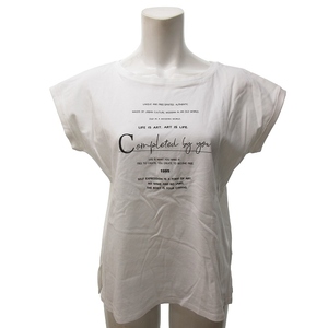 アンタイトル UNTITLED 美品 近年 Tシャツ カットソー プリント 白 ホワイト 1 約S 0212 IBO47 レディース