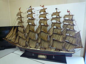 【6-5-14-7Aa】 帆船　模型　PREUSSEN　1902　オブジェ　大型　ディスプレイ　(約)高さ84㎝×横137㎝×幅27㎝